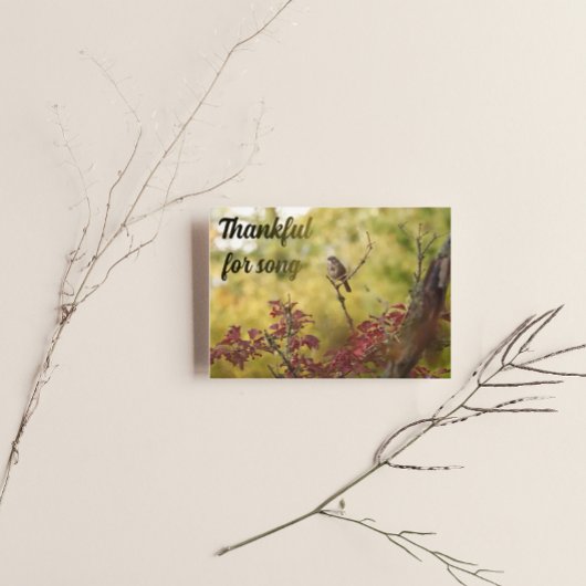 Song Sparrow Autumn Thankful Foil 箔シーズンカード