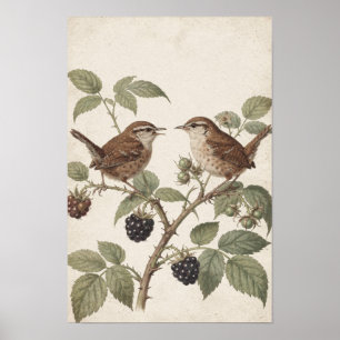 Songbirds Cottagecore アートプリント ポスター