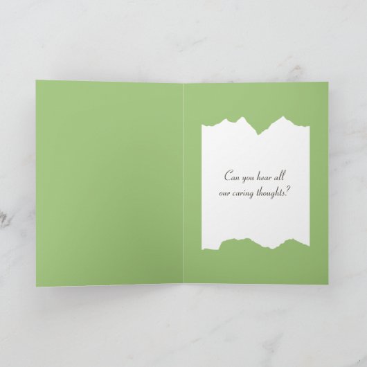 Songbirds On a Fence Post Thinking of You カード (内部)