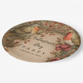 Songbirds & Roses Valentine Party ペーパープレート (アングル)