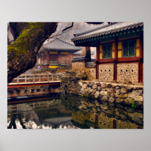 Songgwangsaの寺院、南朝鮮の11x14ポスター ポスター