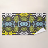 Songket Tenun Geometric Seamless Pattern with Crea バスタオル (バスタオル)