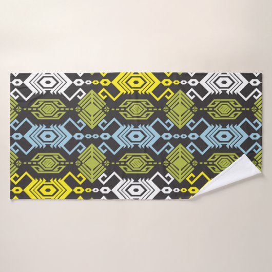 Songket Tenun Geometric Seamless Pattern with Crea バスタオル (バスタオル)