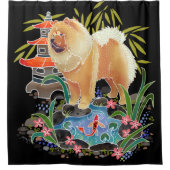 SONGMAOシャワーカーテン(黒い背景) シャワーカーテン (正面)