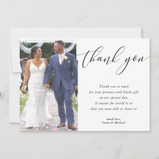 Sonia結婚 & Michaelに感謝 サンキューカード (正面)