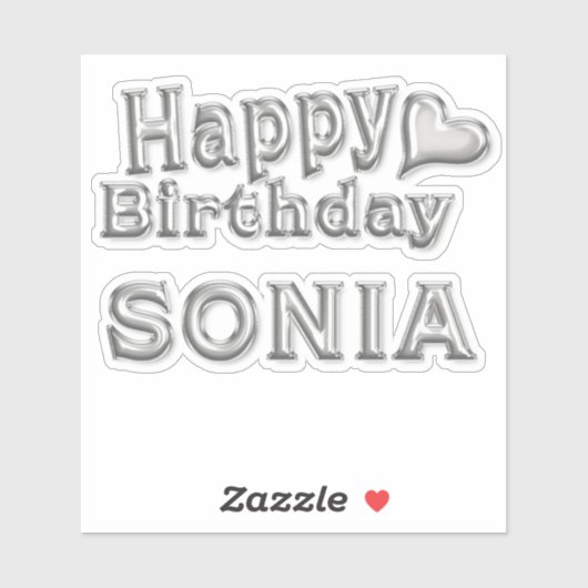 Sonia Happy Birthday silver Aufkleber Sticker シール (シート)