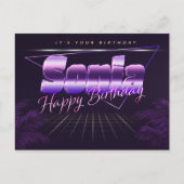 Sonia Name Vorname lila Postkarte Geburtstag ポストカード (正面)
