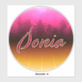 Sonia Vorname Name golden pink Aufkleber Sticker シール (シート)