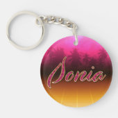 Sonia Vorname Name golden pink Schlüsselanhänger キーホルダー (正面)