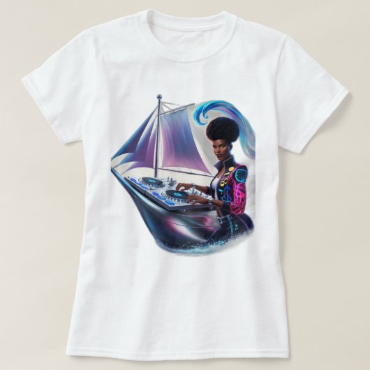 Sonic Navigator: DJ Steering Through Soundwaves Tシャツ (デザイン正面)