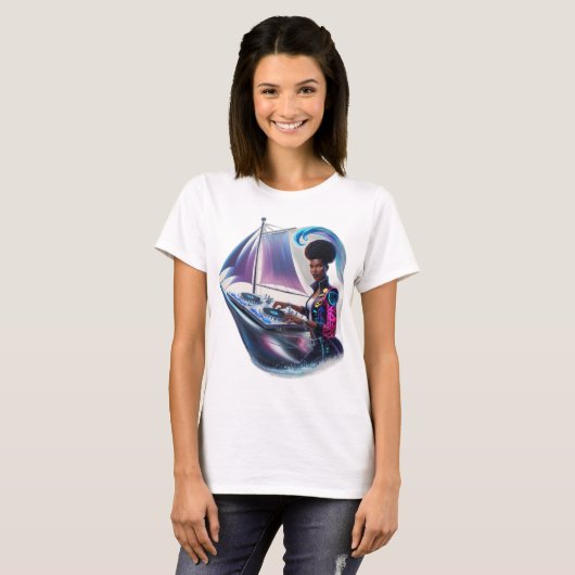 Sonic Navigator: DJ Steering Through Soundwaves Tシャツ (正面フル)