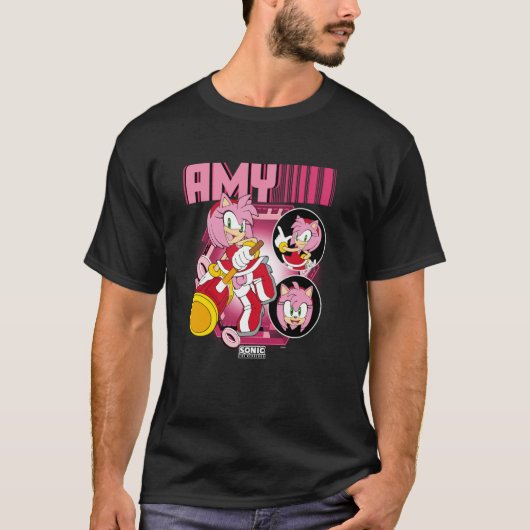 Sonic The Hedgehog Amyバラ数々のポーズポスター Tシャツ (正面)