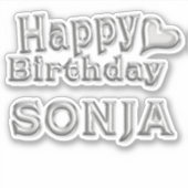 Sonja Happy Birthday silver Aufkleber Sticker シール (正面)