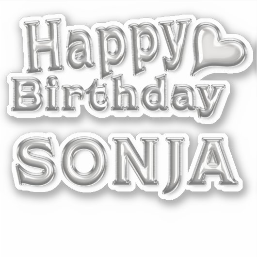 Sonja Happy Birthday silver Aufkleber Sticker シール (正面)
