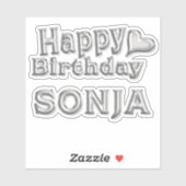 Sonja Happy Birthday silver Aufkleber Sticker シール (シート)