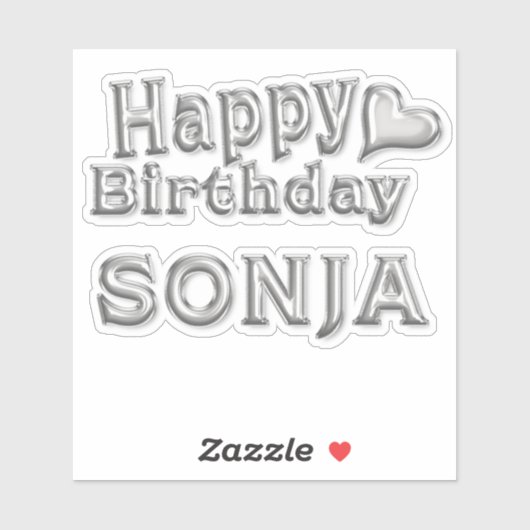 Sonja Happy Birthday silver Aufkleber Sticker シール (シート)