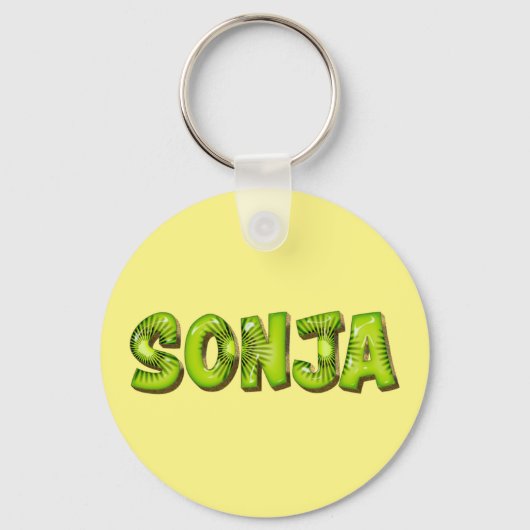 Sonja Name Kiwi Design Schlüsselanhänger キーホルダー (正面)