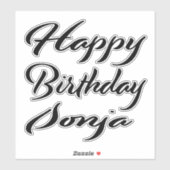 Sonja Name Vorname black Sticker Geburtstag シール (シート)