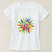 Sonnenblume in Regenbogenfarben Tシャツ (デザイン正面)