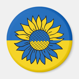 Sonnenblume vor der ukrainischen Flagge マグネット