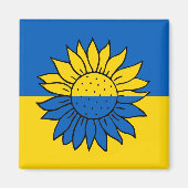 Sonnenblume vor der ukrainischen Flagge マグネット (正面)