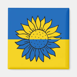 Sonnenblume vor der ukrainischen Flagge マグネット