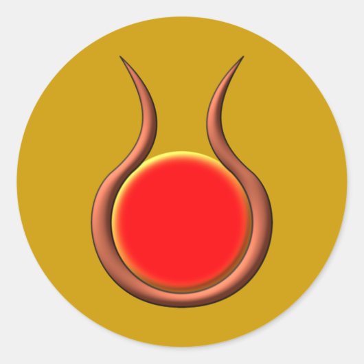 Sonnenscheibe Hörner sun disk horns ラウンドシール (正面)