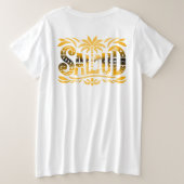 Sonnenseite und - Salud - Palmendekor プラスサイズTシャツ (デザイン裏面)