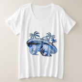 Sonnenseite und - Salud - Palmendekor プラスサイズTシャツ (デザイン正面)