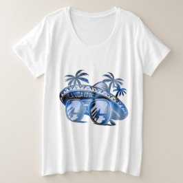 Sonnenseite und - Salud - Palmendekor プラスサイズTシャツ