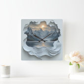 Sonnenuntergang in den Bergen スクエア壁時計 (ホーム)