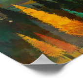 Sonnenuntergang in den Bergen - Buntes Aquarell ポスター (角)