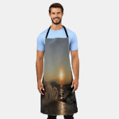 Sonnenuntergang mit Brandung in Kroatien      エプロン (着用した状態)