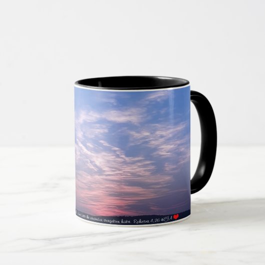 Sonnenuntergang mit Text - Tasse 325ml マグカップ (正面右)