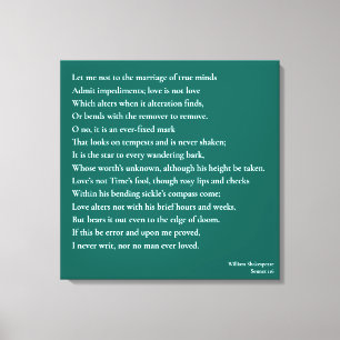 Sonnet 116私は真の心の結婚に気を付けない キャンバスプリント
