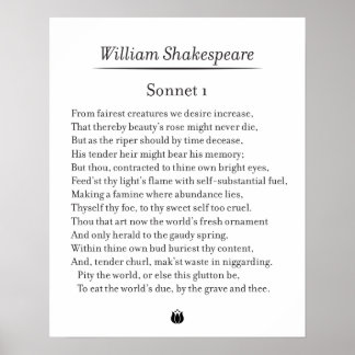 Sonnet 1 by William Shakespeare ポスター