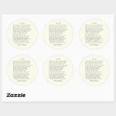 Sonnet #3 by William Shakespeare ラウンドシール (シート)