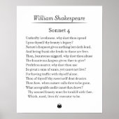 Sonnet 4 by William Shakespeare ポスター (正面)