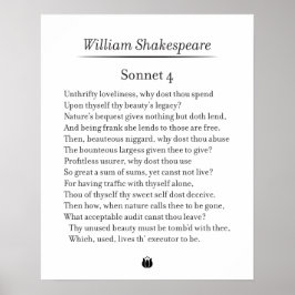 Sonnet 4 by William Shakespeare ポスター