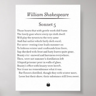 Sonnet 5 by William Shakespeare ポスター
