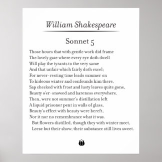 Sonnet 5 by William Shakespeare Poster ポスター