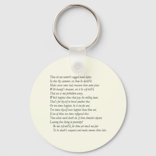 Sonnet #6 by William Shakespeare キーホルダー (正面)