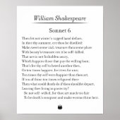 Sonnet 6 by William Shakespeare ポスター (正面)