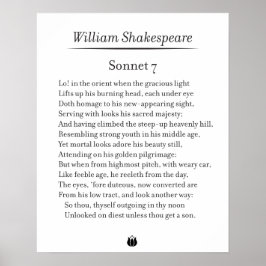 Sonnet 7 by William Shakespeare Poster ポスター