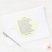 Sonnet # 8 by William Shakespeare ラウンドシール (封筒)