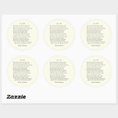 Sonnet # 8 by William Shakespeare ラウンドシール (シート)