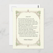 Sonnet Number 104 by William Shakespeare ポストカード (正面/裏面)