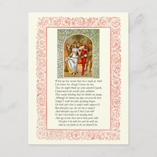 Sonnet Number 138 by William Shakespeare ポストカード (正面)