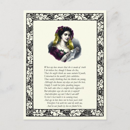 Sonnet Number 138 by William Shakespeare ポストカード (正面)