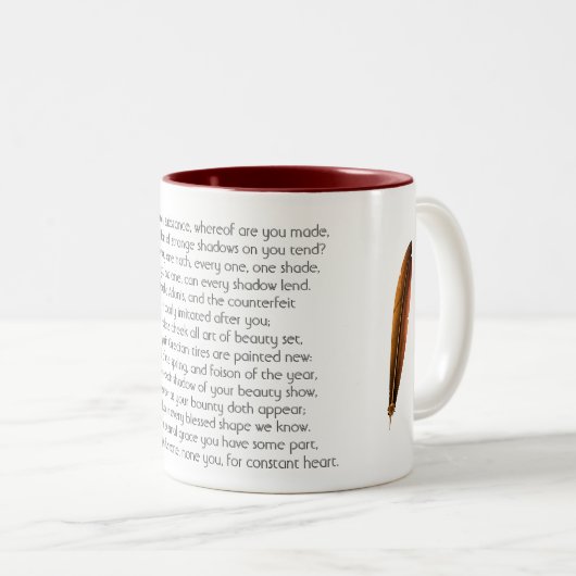 Sonnet Shakespeare 53 | Two-Tone Coffee Mug ツートーンマグカップ (正面右)